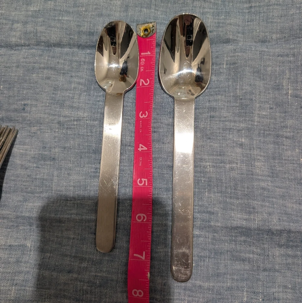 West Elm Brushed Round Flatware Silverware Fork‎ & Spoon Set Of 19